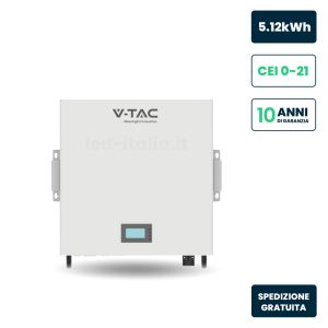 Batteria di Accumulo LV 5.12kWh LFP 51.2V 100Ah 100A Bianca CEI 0-21
