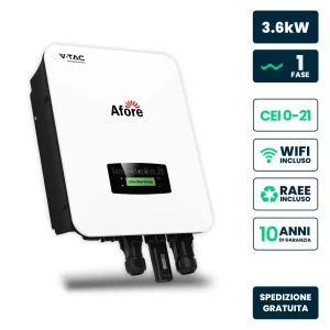Inverter Ibrido Monofase LV Afore 3,6kW WiFi CEI 0-21 Bianco IP65