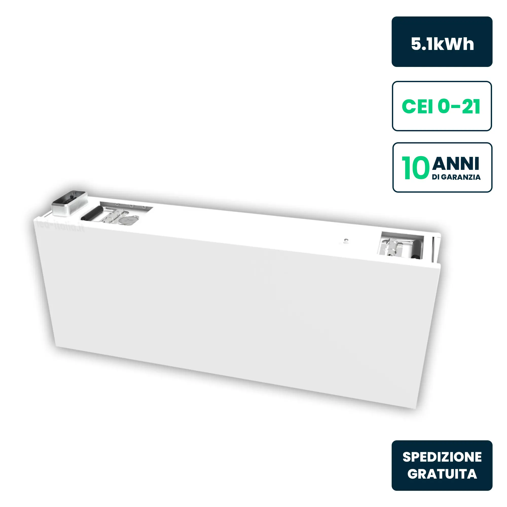 Batteria di Accumulo Hiconics HiEnergy (Midea) Aggiuntiva Monofase 5kWh LFP IP65 ad Alta Tensione per espansione Inverter Hiconics HiEnergy Monofase ALL-IN-ONE