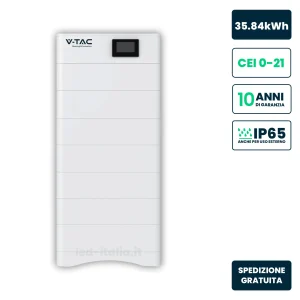 Kit di Accumulo HV 35.84kWh LFP 358.4V 100Ah 50A Bianco CEI 0-21 IP65