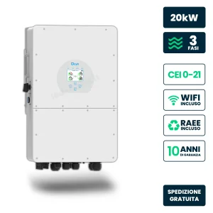 Inverter Ibrido Trifase HV Deye 20kW WiFi CEI 0-21 Bianco IP65