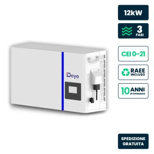 Inverter Fotovoltaico Deye Trifase Ibrido per Kit All-In-One Bassa Tensione LV 12kW On Grid/Off Grid CEI 0-21 Garanzia 10 Anni IP65