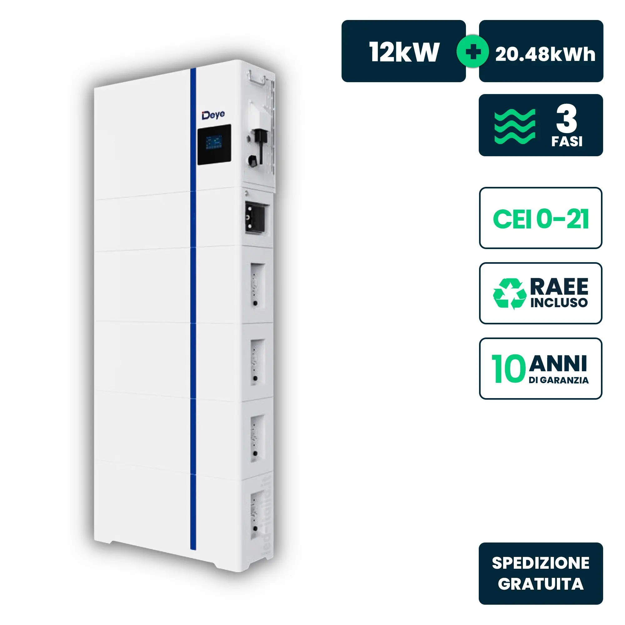 Combo MONDOGREEN inverter 12 kW e batteria 20,48 kWh - 12234