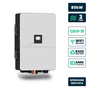 Inverter Ibrido Trifase HV Deye 80kW WiFi CEI 0-21/0-16 Bianco IP65
