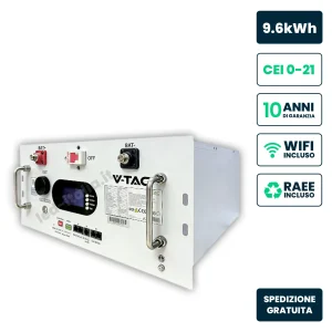 Batteria di accumulo rack 9,6 kWh 48V bianca