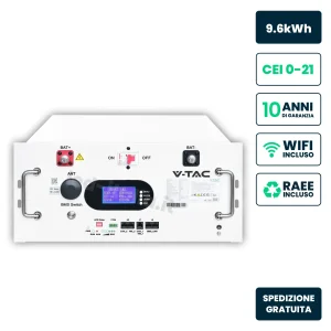 Batteria di accumulo rack 9,6 kWh 48V bianca
