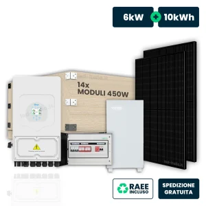 Kit fotovoltaico MONDOGREEN Casa 6,3 kWp con accumulo 10 kWh - 106F10M
