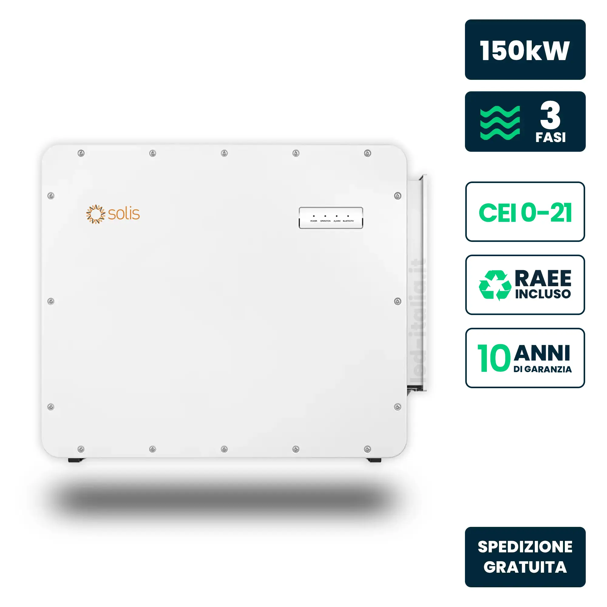 Inverter Fotovoltaico di Stringa Trifase Solis 150kW 7 MPPT CEI 0-16 IP66